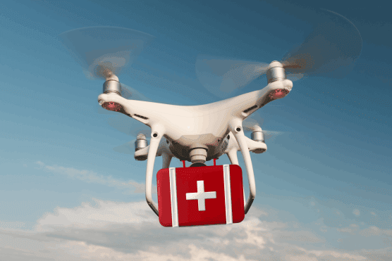 healthcare delivery by drone to remote region
