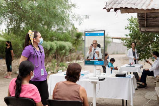 rural health program consults with doctor via screen