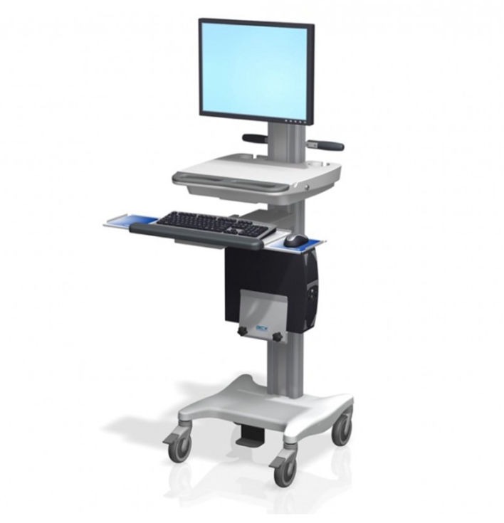 Caucasian doctor pointing to the right